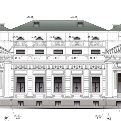 Дом приемов Правительства РФ на ул. Воздвиженка, фасад